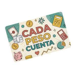 Sticker para tarjeta crédito y/o debito con chip: Cada peso cuenta