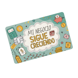 Sticker para tarjeta crédito y/o debito con chip: Mi negocio sigue creciendo